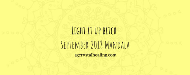 Free Printable Mandala Coloring Pages Sep 2018 "Light it UP" - Crystal