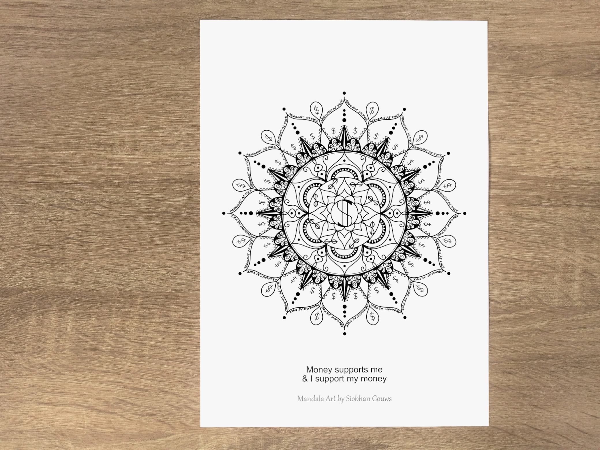 Oracle Mandala Coloring Page - Abundance